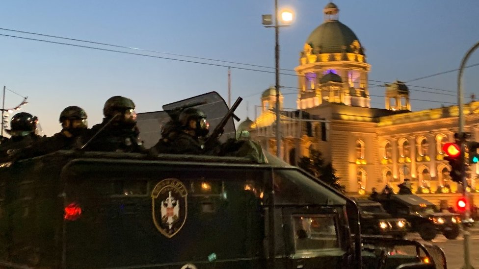 Žandarmerija ispred zgrade Skup&scaron;tine Srbije