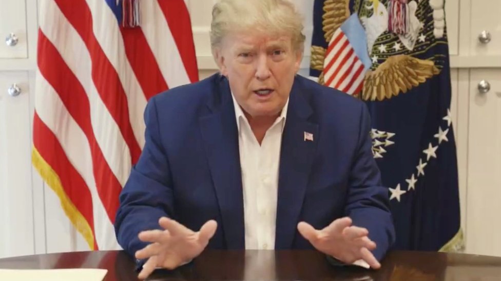 Donald Trump releases a video from his hospital room