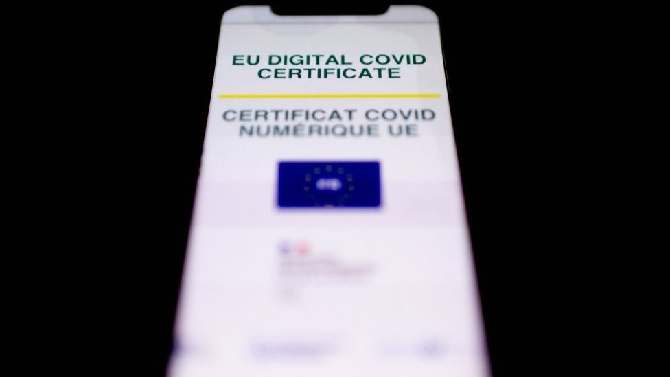 EU Digital Covid certificate on a phone screen
