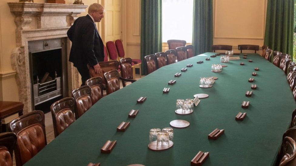 Boris Johnson in the Cabinet Room